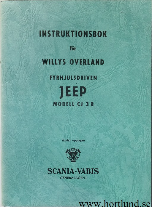 1955 Jeep CJ 3B Instruktionsbok svensk
