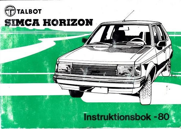 1980 Talbot Simca Horizon instruktionsbok svensk