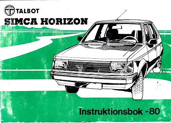 1980 Talbot Simca Horizon instruktionsbok svensk