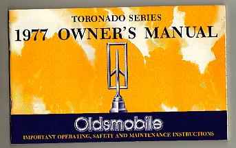 1977 Oldsmobile Toronado Owner's Manual