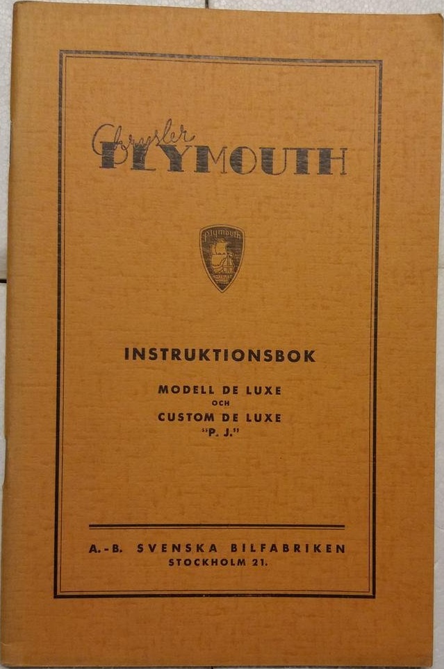 1935 Plymouth PJ Instruktionsbok svensk