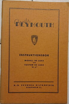 1935 Plymouth PJ Instruktionsbok svensk