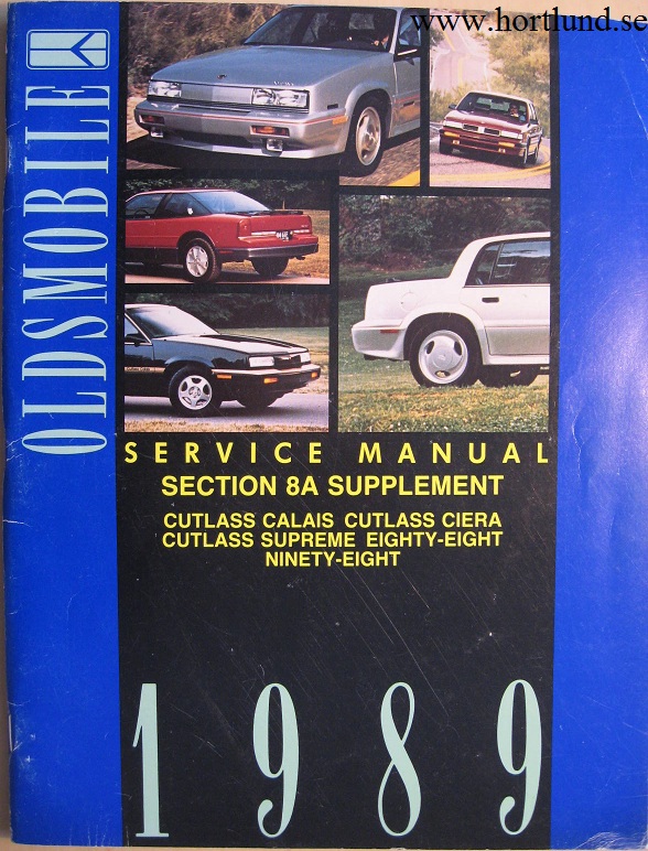 1989 Oldsmobile alla modeller Chassis Service Manual Supplement 8A