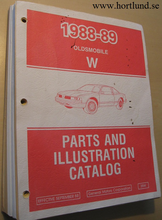 1989 -1988 Oldsmobile Cutlass "W" Parts and Illustration Catalog