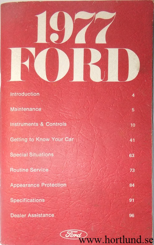 1977 Ford Custom och LTD Owners Manual