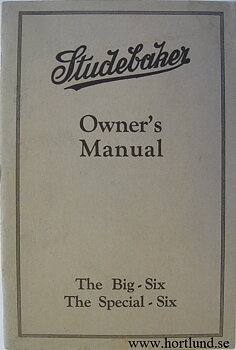 1924 Studebaker Special-Six and Big-Six Owner's Manual