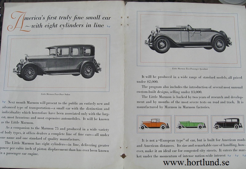 1927 Little Marmon broschyr - 2