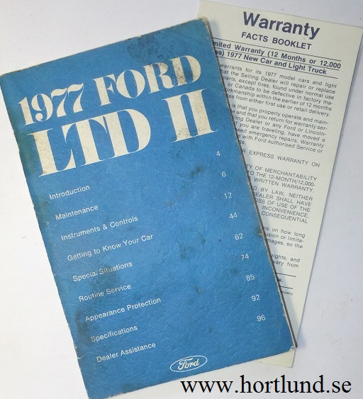 1977 Ford LTD II Owners Manual