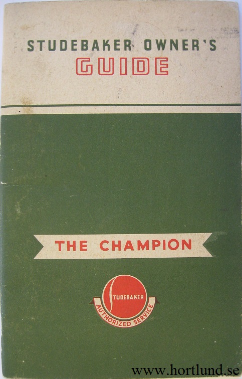 1939 Studebaker Champion Owner's Manual