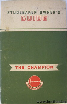 1939 Studebaker Champion Owner's Manual