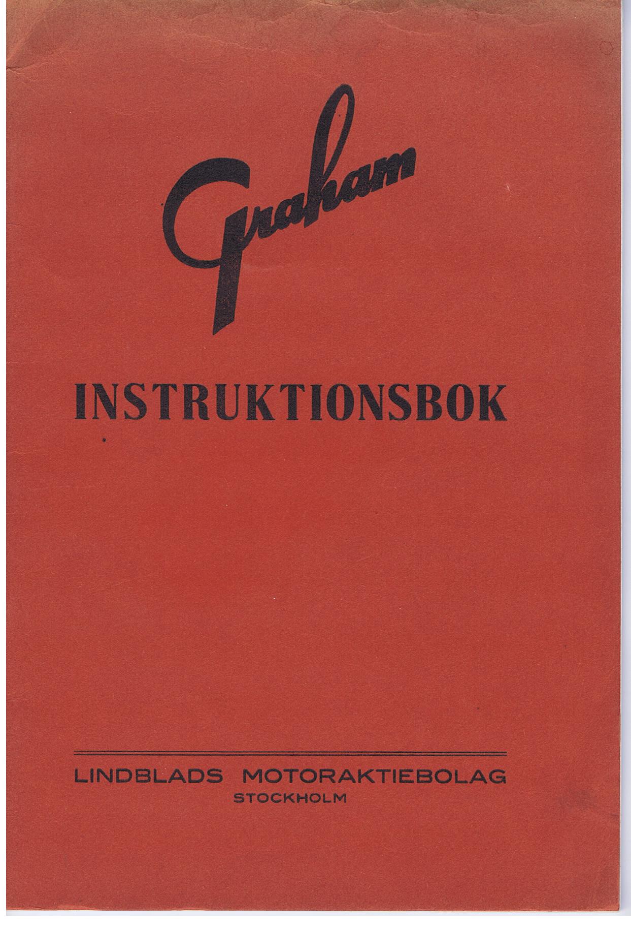 1936 Graham Instruktionsbok Svensk