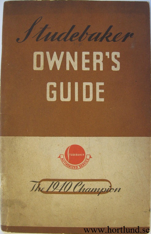 1940 Studebaker Champion Owner's Manual