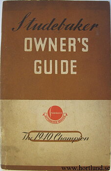 1940 Studebaker Champion Owner's Manual