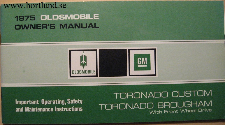 1975 Oldsmobile Toronado Owner's Manual