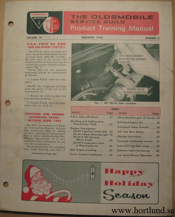 1969 Oldsmobile Service Guild Training Manual December 1968