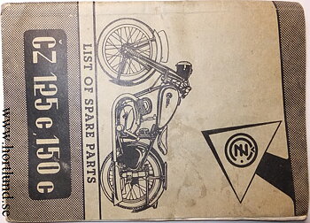 1951 CZ 125 c, 150 c List of Spare Parts