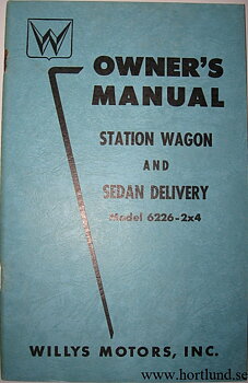 1955 Willys 6226-2x4 Station Wagon and Sedan Delivery Owner's Manual