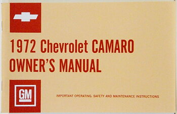 1972 Chevrolet Camaro Owner's Manual US