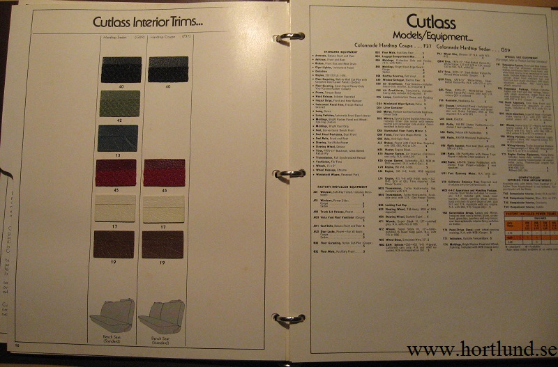 1975 Oldsmobile Advance Ordering Information Confidential - 3