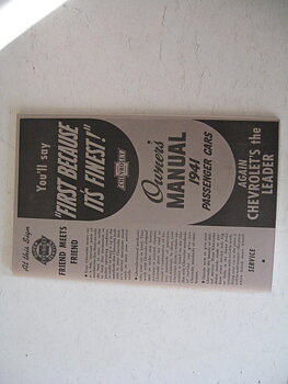 1941 Chevrolet Passanger Cars Owners Manual Nytryck