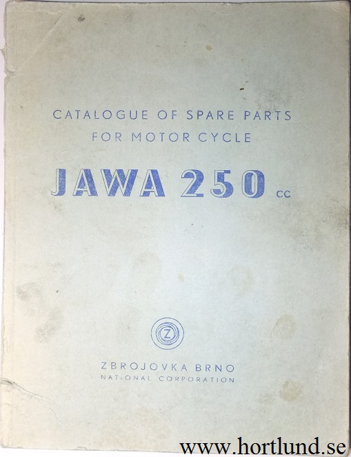 1947 - 1952 Jawa 250 typ 11 Reservdelskatalog
