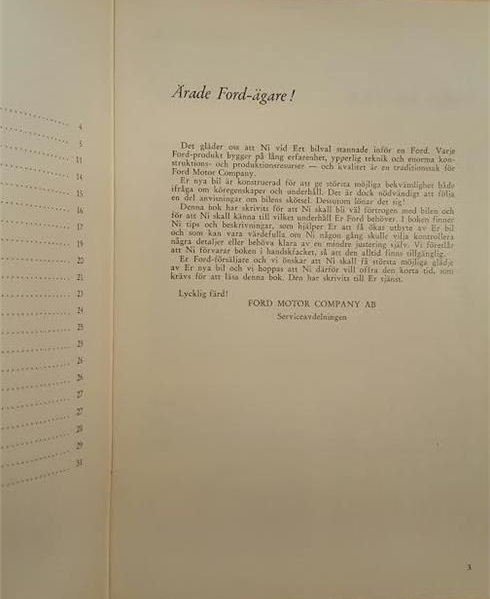 1967 Ford och Thunderbird Instruktionsbok svensk - 3