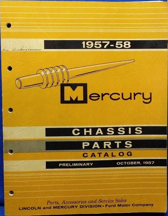 1957-1958 Mercury Chassis Parts Catalog
