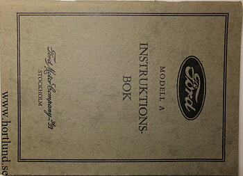 1930 Ford Model A Instruktionsbok
