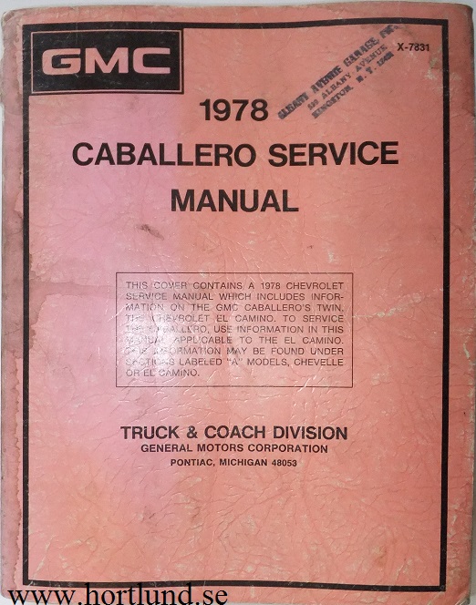 1978 GMC Caballero Service Manual