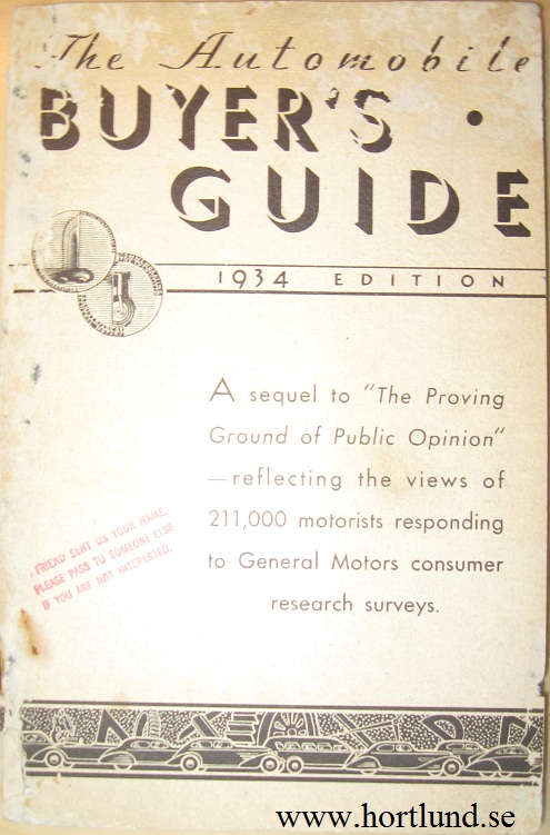 1934 GM The Automobile Buyer's Guide