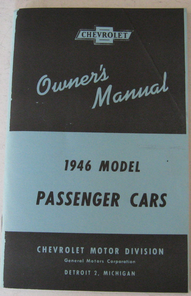 1946 Chevrolet Car Owners Manual Nytryck