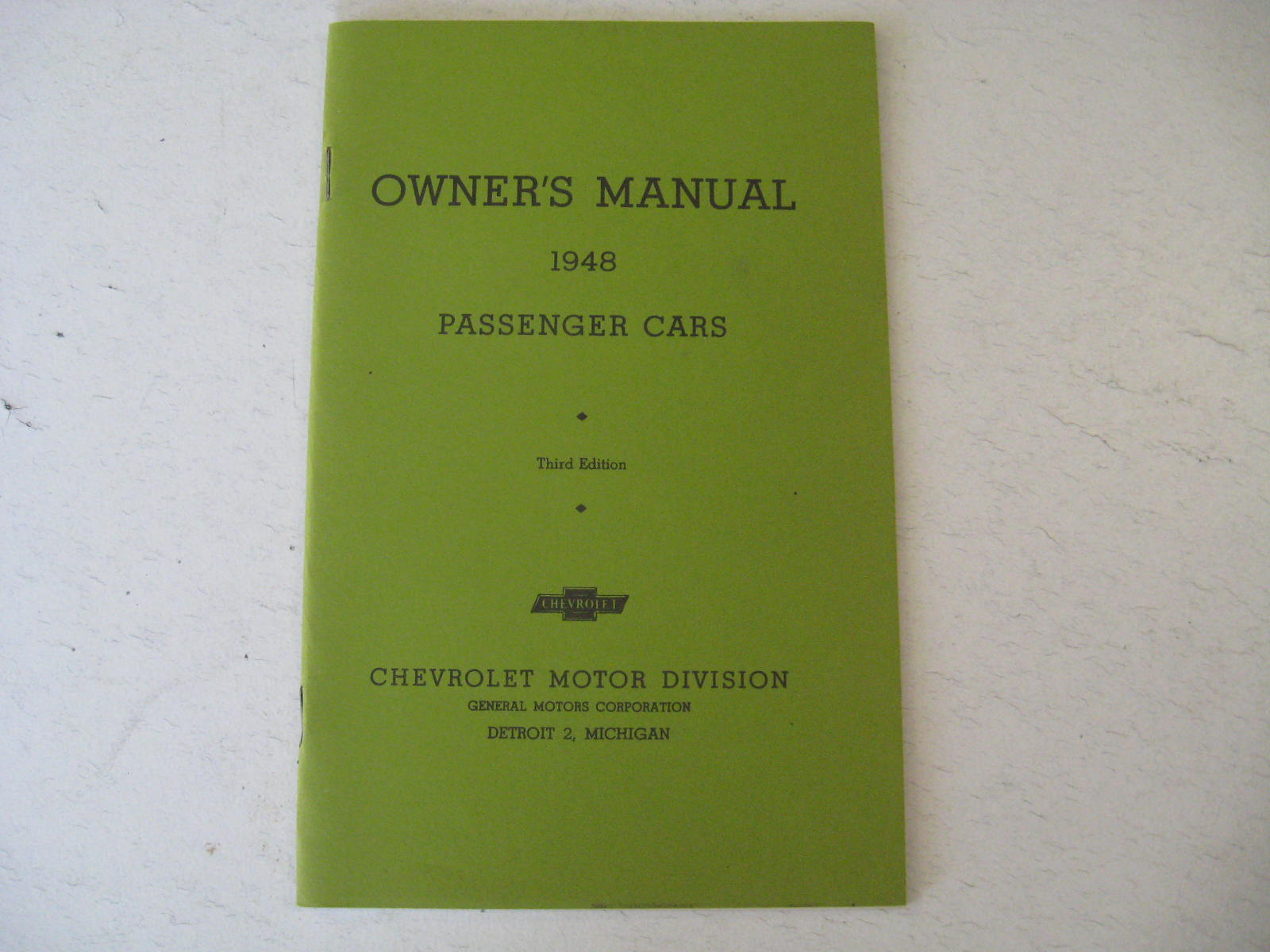 1948 Chevrolet Car Owners Manual Nytryck