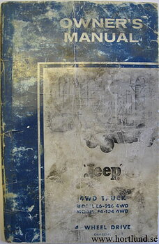 1960 Jeep 4Wd Truck L6-226 4WD and F4-134 4WD Owner's Manual