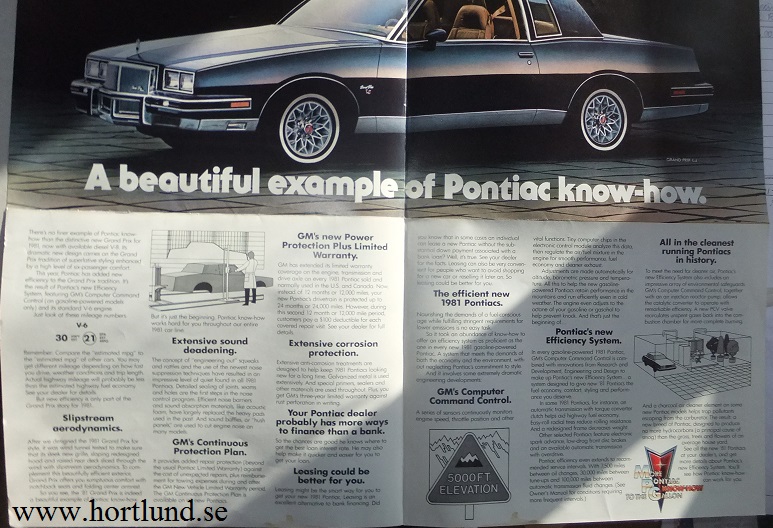 1981 Pontiac folder broschyr alla modeller - 2