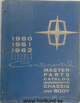1960-1962 Lincoln Continental Master Parts Catalog
