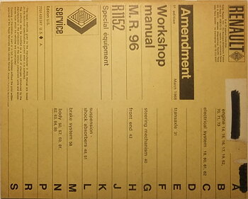 1968 Renault 16 R 1152 Workshop Manual