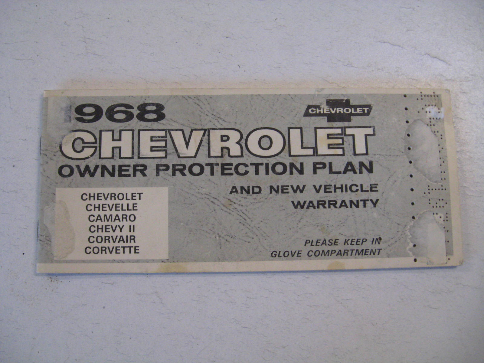 1968 Chevrolet Owners Protection Plan