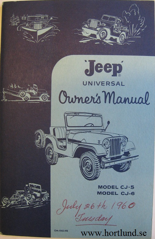 1960 Jeep CJ-5 and CJ-6 Owner's Manual