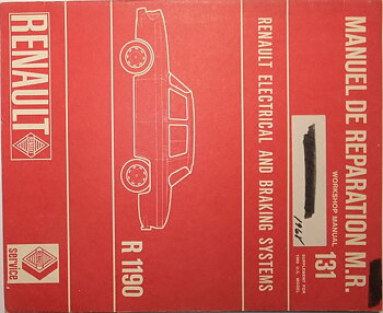 1968 Renault 10 Major R 1190 Workshop Manual