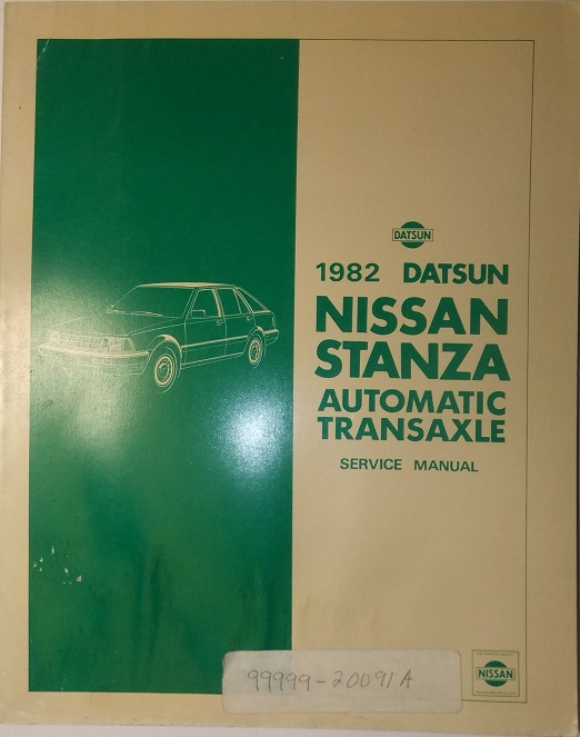 1982 Nissan Datsun Stanza T11-serien Automatic Transaxle Service Manual