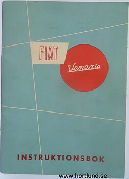 1956 Fiat Venezia Instruktionsbok svensk