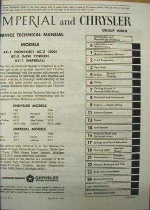 1965 Chrysler och Imperial Service Manual - 2