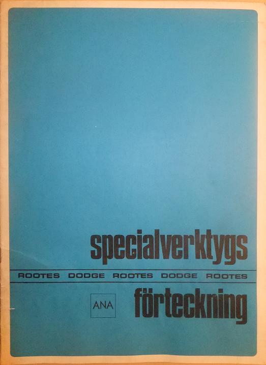 1968 Dodge Rootes Specialverktygsförteckning svensk original