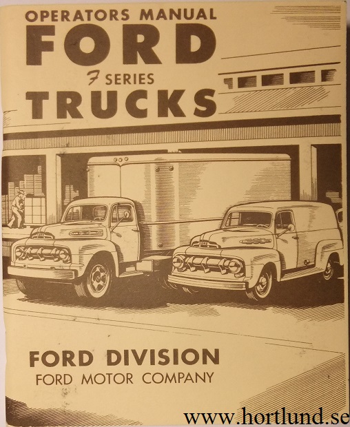 1951 Ford Truck F Series Operators' Manual