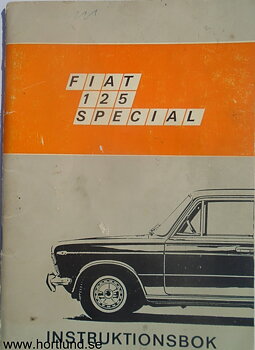 1969 Fiat 125 Special instruktionsbok