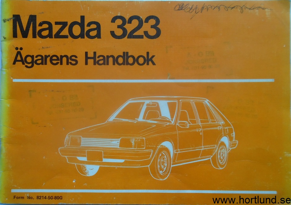 1980 Mazda 323 Instruktionsbok