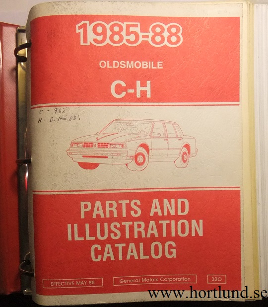 1985 - 1988 Oldsmobile 98 & Delta 88 Parts and Illustration Catalog