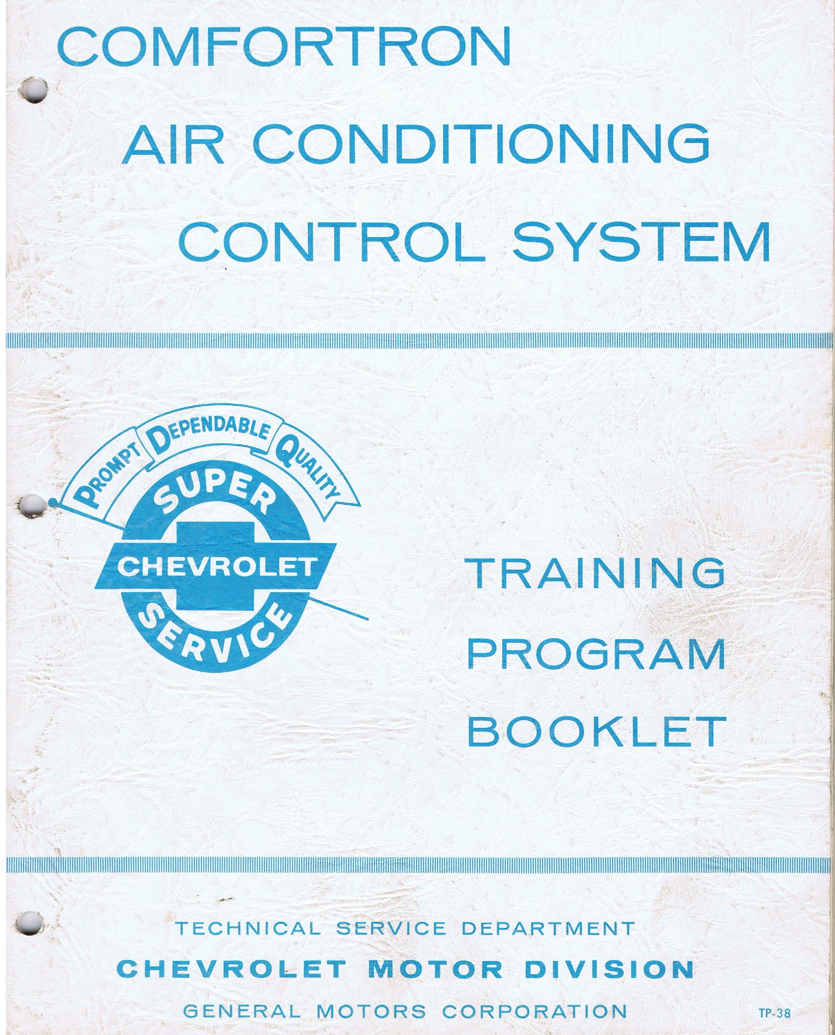 1966 Chevrolet Training Program Booklet Comfortron Air Conditioning Control System