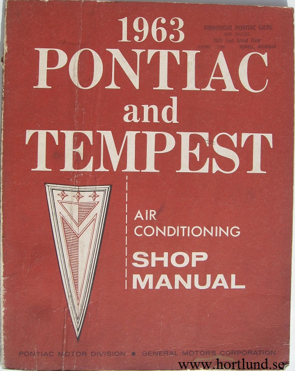 1963 Pontiac och Tempest Air Conditioning Shop Manual