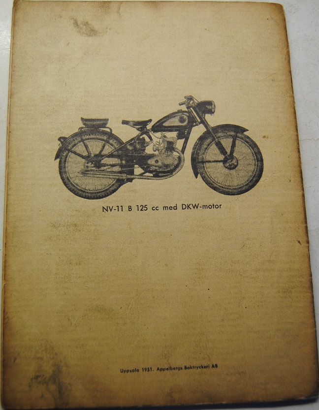 1952 NV 11, 11 B och 11 C Reservdelskatalog - 2